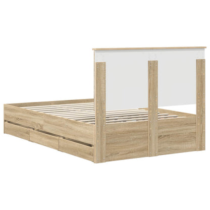 Struttura del letto con cassetto Rovere Sonoma 120 x 190 cm | homemem39