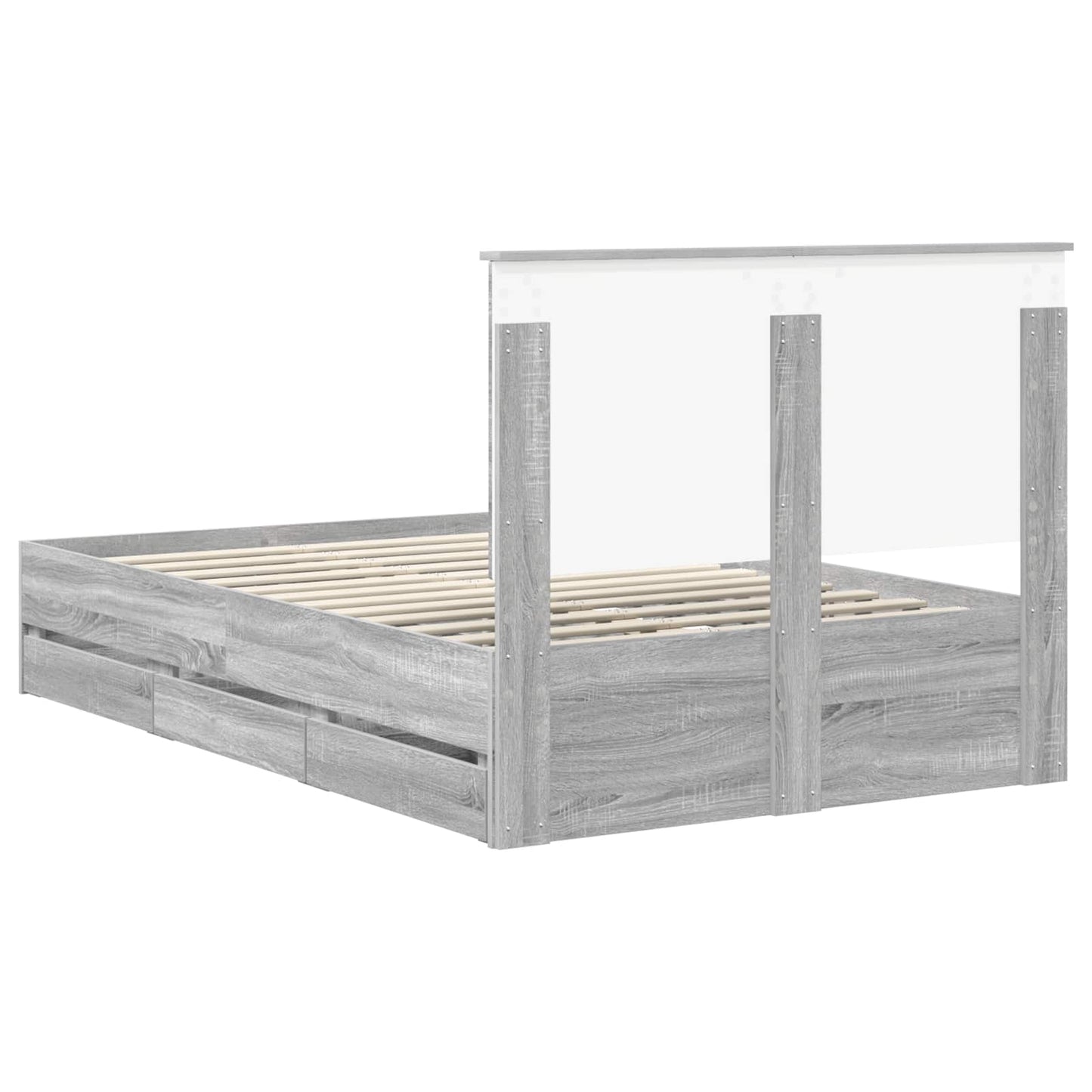 Struttura del letto con cassetto Grigio Sonoma 120 x 190 cm | homemem39