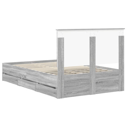 Struttura del letto con cassetto Grigio Sonoma 120 x 190 cm | homemem39