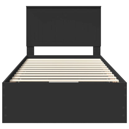 Struttura del letto Nero 100 x 200 cm Legno Ingegnerizzato