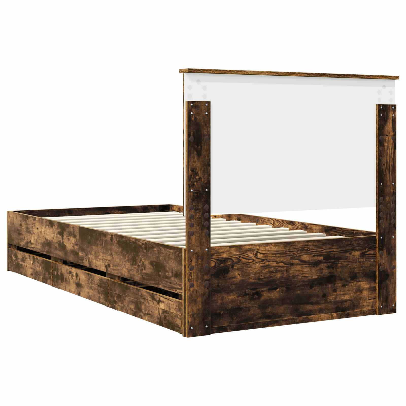 Struttura del letto con cassetto Rovere fumé 100 x 200 cm | homemem39