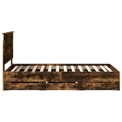 Struttura del letto con cassetto Rovere fumé 100 x 200 cm