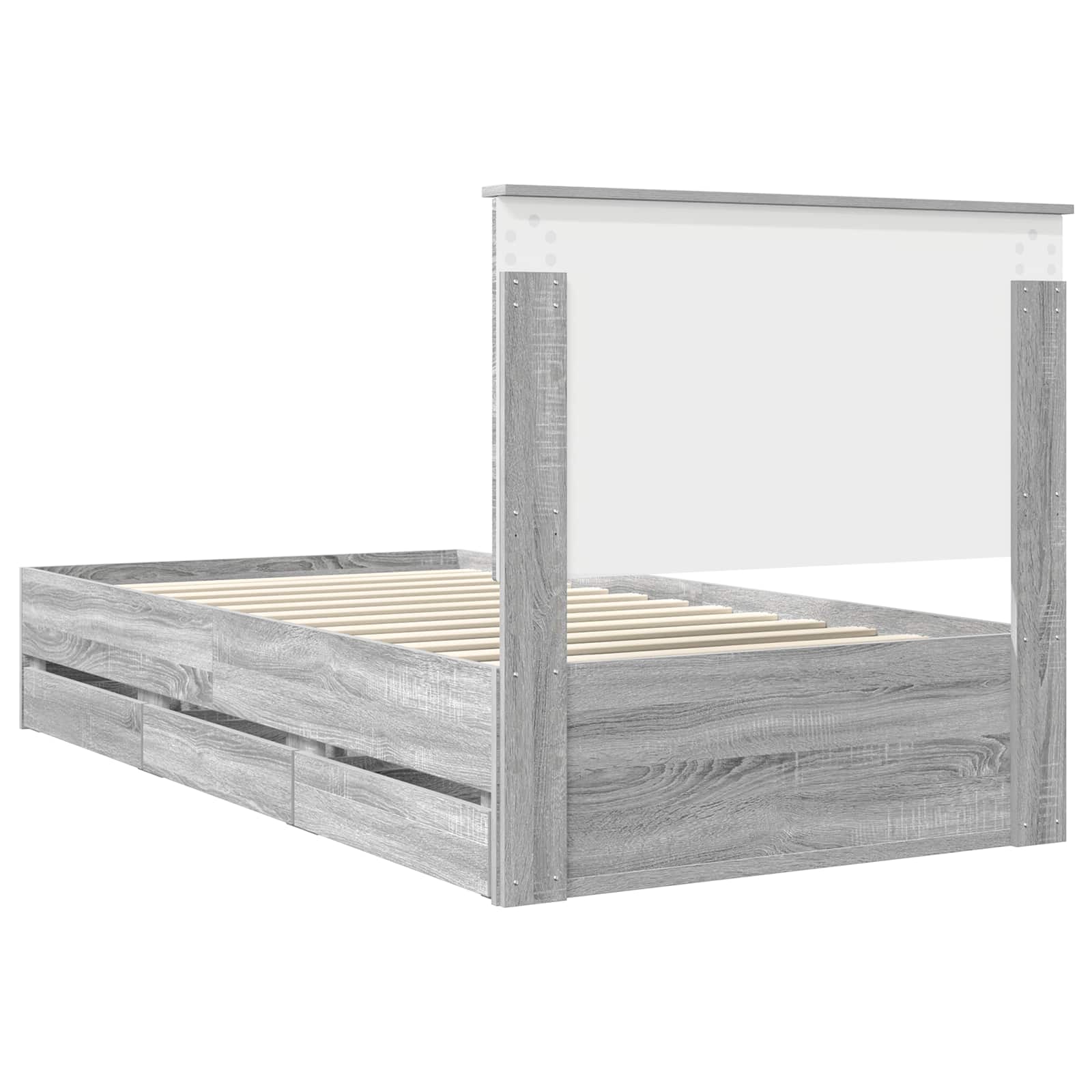 Struttura del letto con cassetto Grigio Sonoma 100 x 200 cm | homemem39