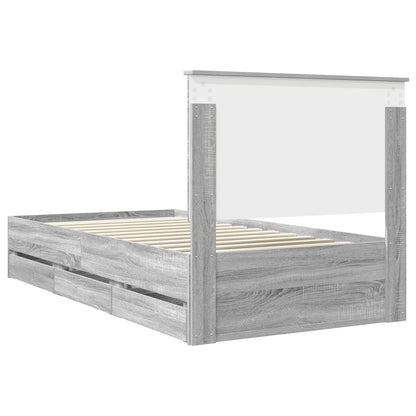 Struttura del letto con cassetto Grigio Sonoma 100 x 200 cm | homemem39