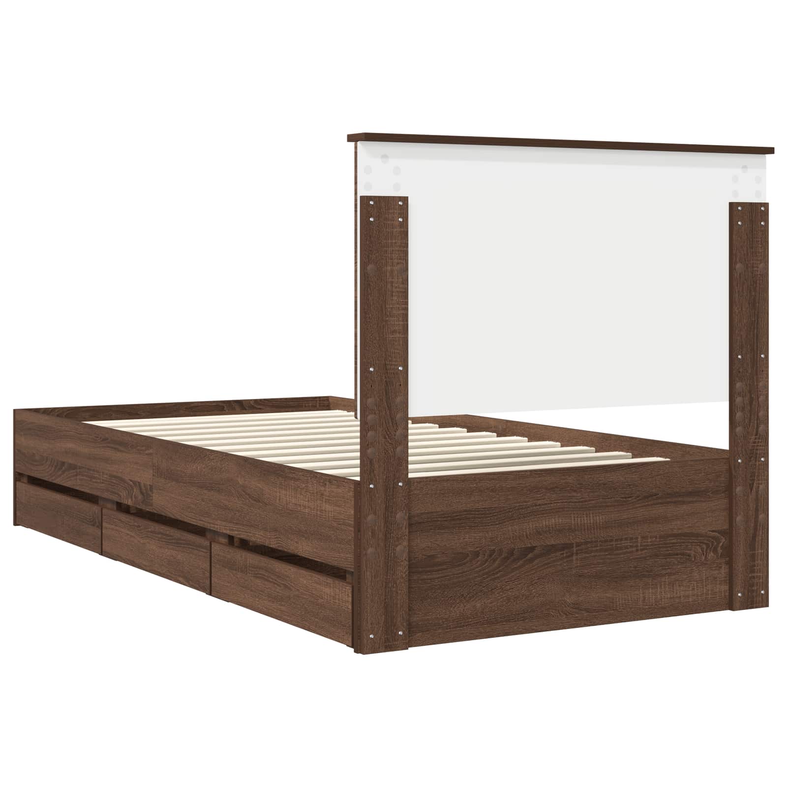 Struttura del letto con cassetto Rovere Marrone 100 x 200 cm | homemem39