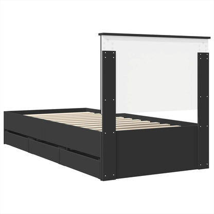 Struttura del letto Nero 90 x 200 cm Legno Ingegnerizzato | homemem39