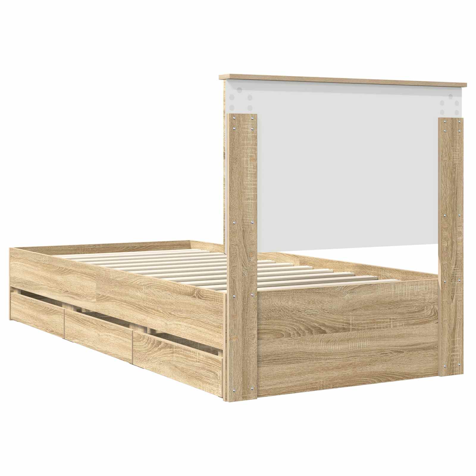 Struttura del letto con cassetto Rovere Sonoma 90 x 200 cm | homemem39