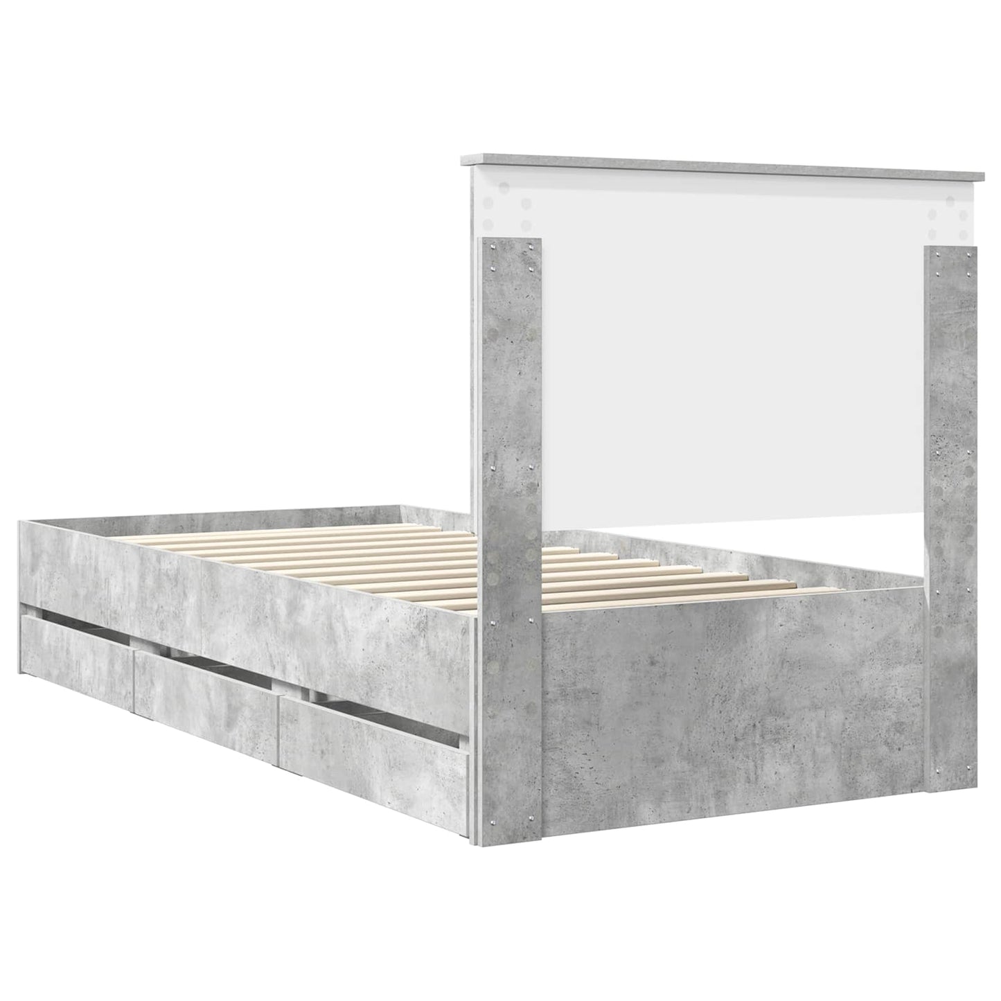 Struttura del letto con cassetto Grigio cemento 90 x 200 cm | homemem39