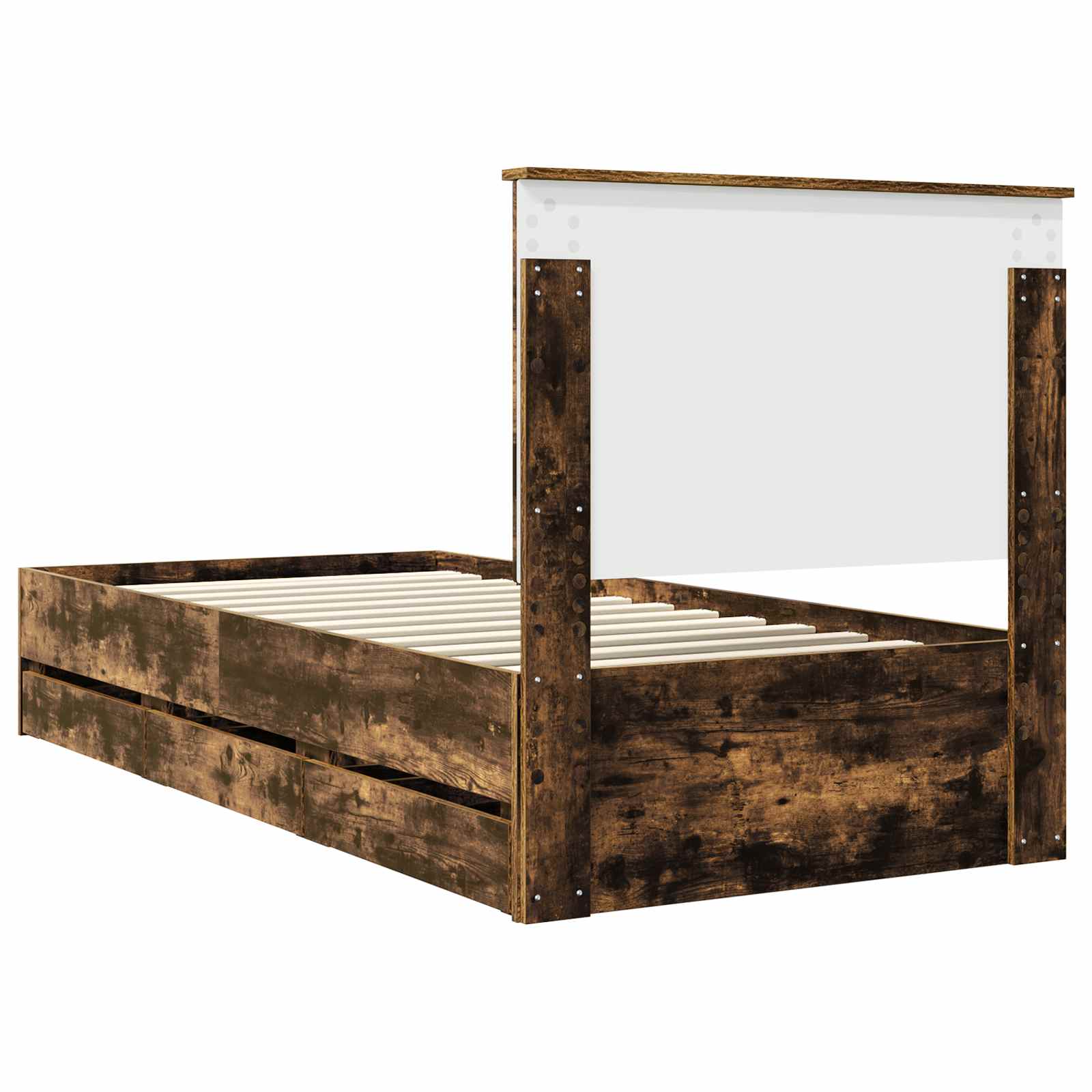 Struttura del letto con cassetto Rovere fumé 90 x 200 cm | homemem39