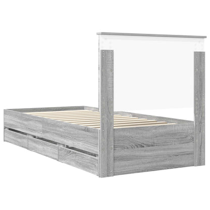 Struttura del letto con cassetto Grigio Sonoma 90 x 200 cm | homemem39