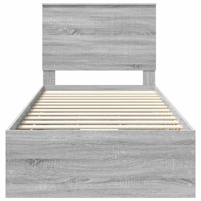 Struttura del letto con cassetto Grigio Sonoma 90 x 200 cm | homemem39