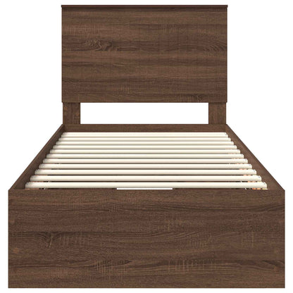 Struttura del letto con cassetto Rovere Marrone 90 x 190 cm