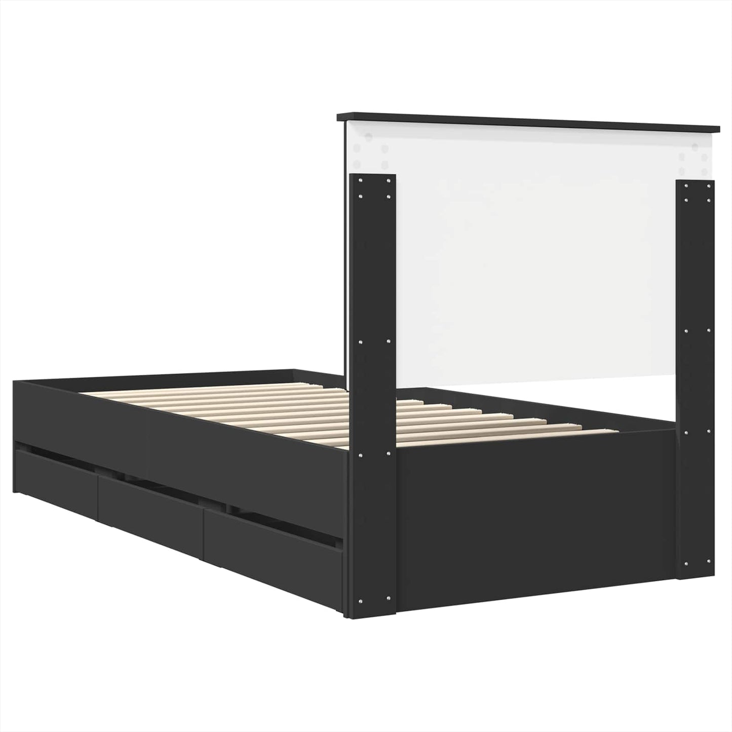 Struttura del letto Nero 90 x 190 cm Legno Ingegnerizzato | homemem39