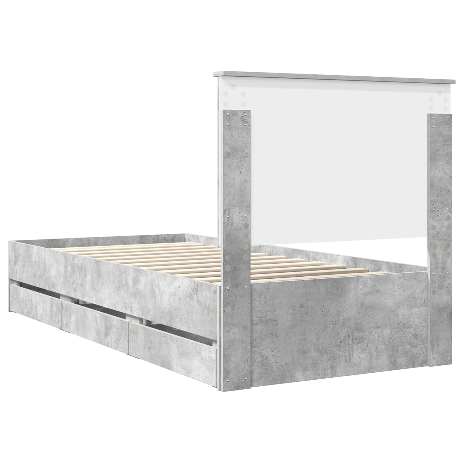 Struttura del letto con cassetto Grigio cemento 90 x 190 cm | homemem39