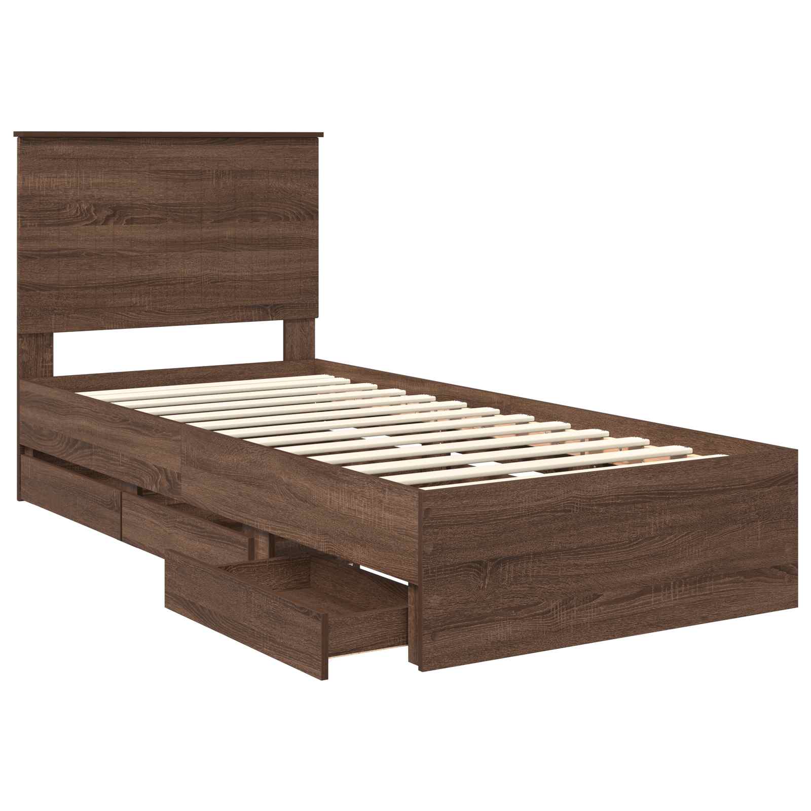 Struttura del letto con cassetto Rovere Marrone 90 x 190 cm | homemem39