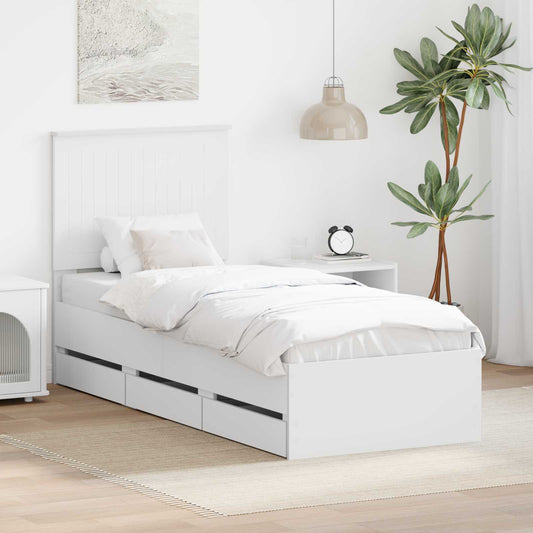 Struttura del letto Bianco 75 x 190 cm Legno Ingegnerizzato | homemem39
