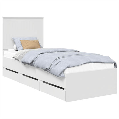 Struttura del letto Bianco 75 x 190 cm Legno Ingegnerizzato | homemem39