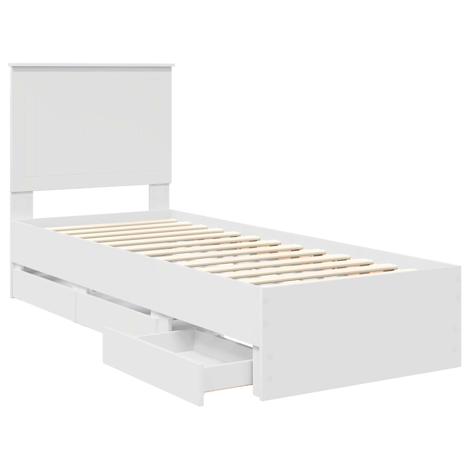 Struttura del letto Bianco 75 x 190 cm Legno Ingegnerizzato | homemem39