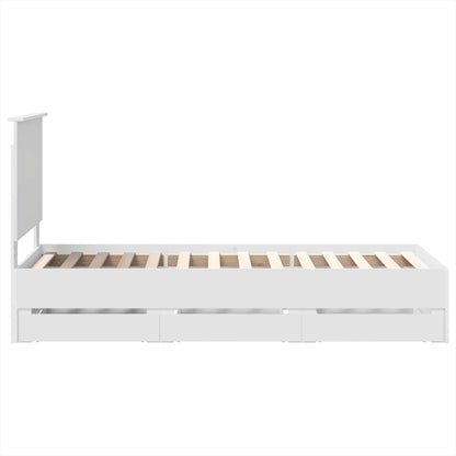 Struttura del letto Bianco 75 x 190 cm Legno Ingegnerizzato | homemem39