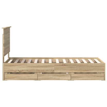 Struttura del letto con cassetto Rovere Sonoma 75 x 190 cm | homemem39
