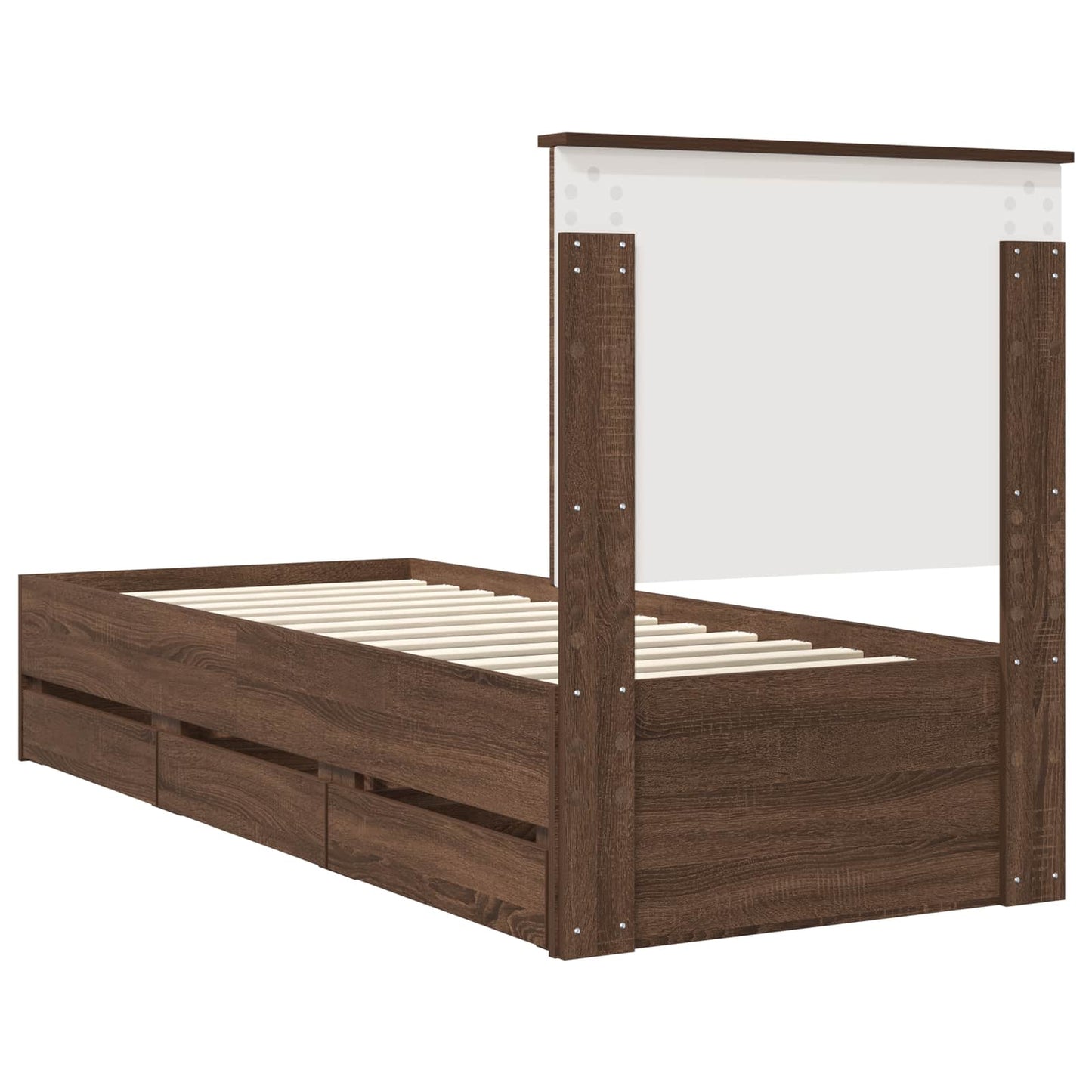 Struttura del letto con cassetto Rovere Marrone 75 x 190 cm | homemem39