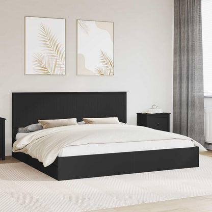 Letto con Contenitore Nero 200 x 200 cm Legno multistrato | homemem39