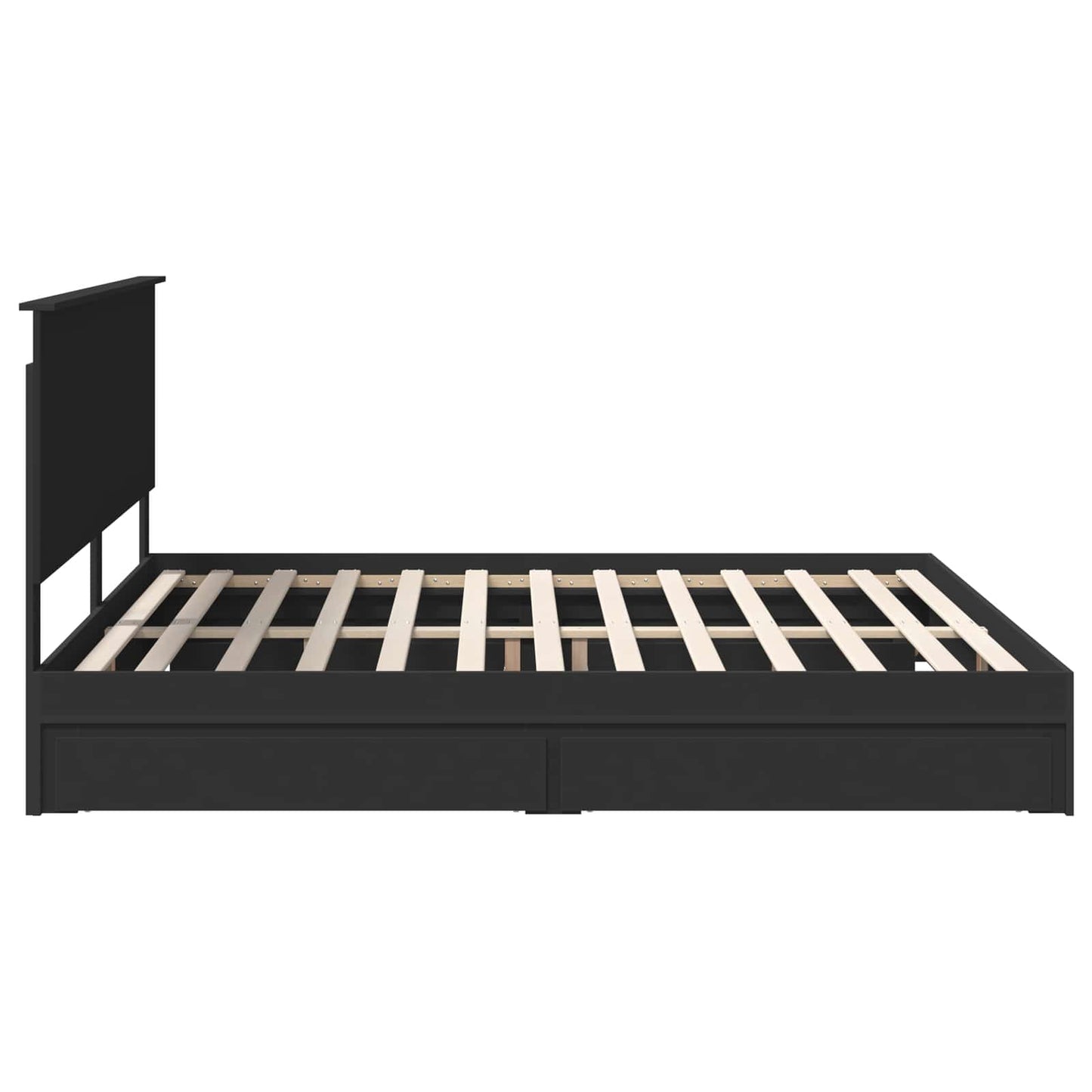 Letto con Contenitore Nero 200 x 200 cm Legno multistrato | homemem39