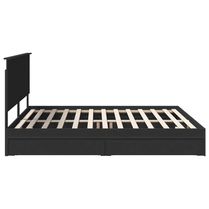 Letto con Contenitore Nero 200 x 200 cm Legno multistrato | homemem39