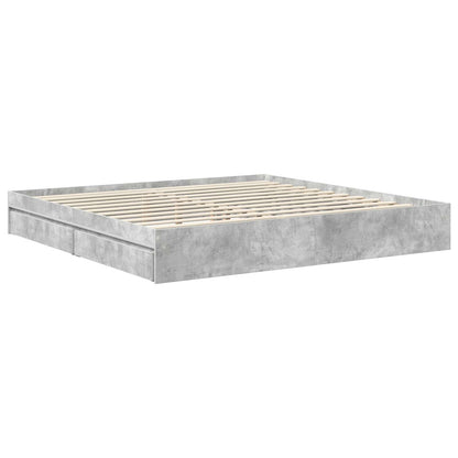 Letto con Contenitore con testiera Grigio cemento 200 x 200 cm | homemem39