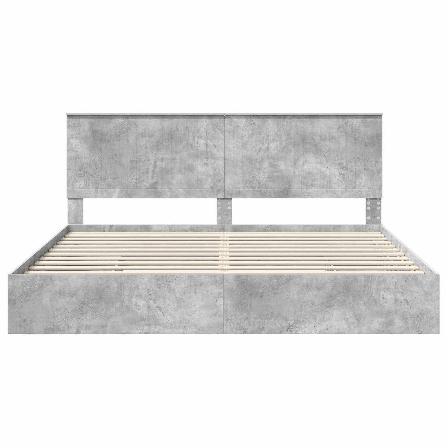 Letto con Contenitore con testiera Grigio cemento 200 x 200 cm | homemem39