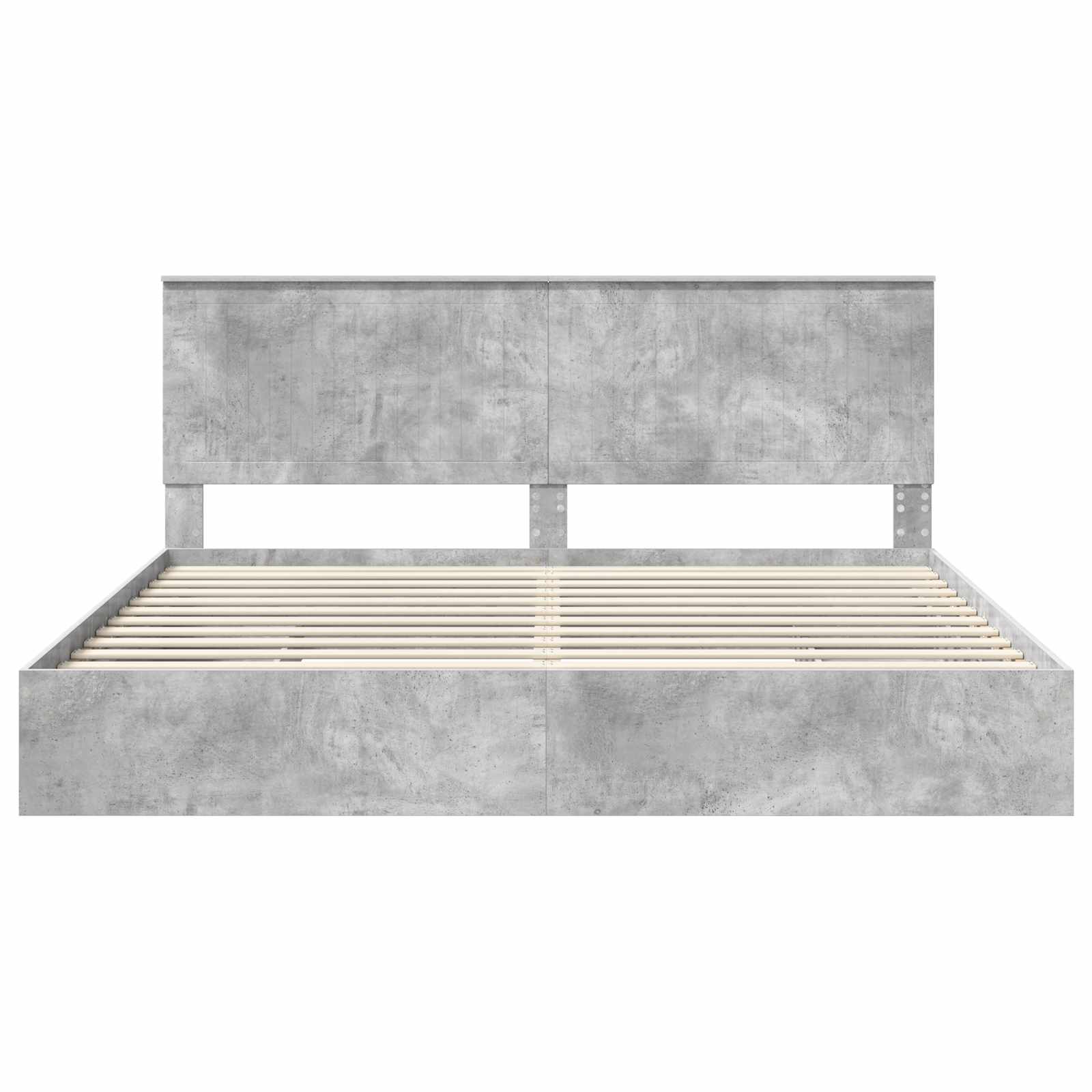 Letto con Contenitore con testiera Grigio cemento 200 x 200 cm | homemem39