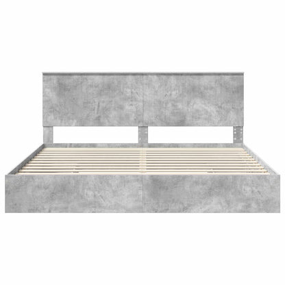 Letto con Contenitore con testiera Grigio cemento 200 x 200 cm | homemem39