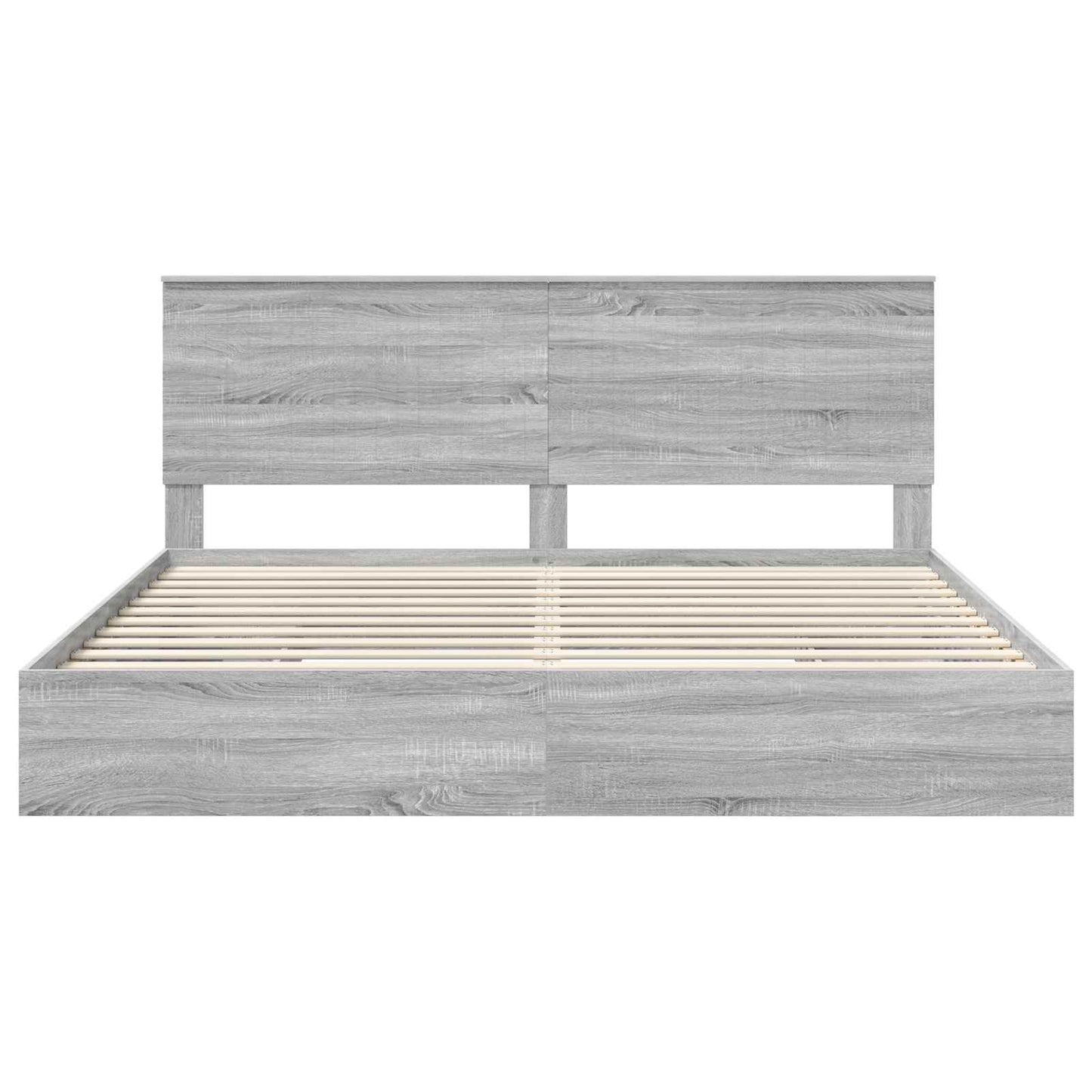 Letto con Contenitore con testiera Grigio Sonoma 200 x 200 cm | homemem39