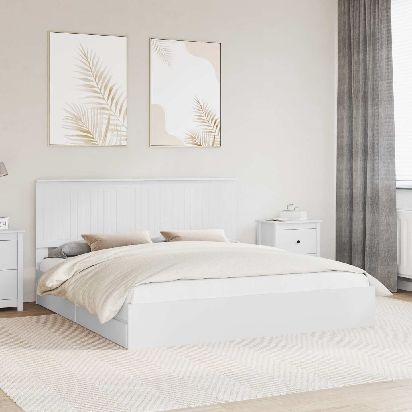 Letto con Contenitore Bianco 180 x 200 cm Legno multistrato | homemem39