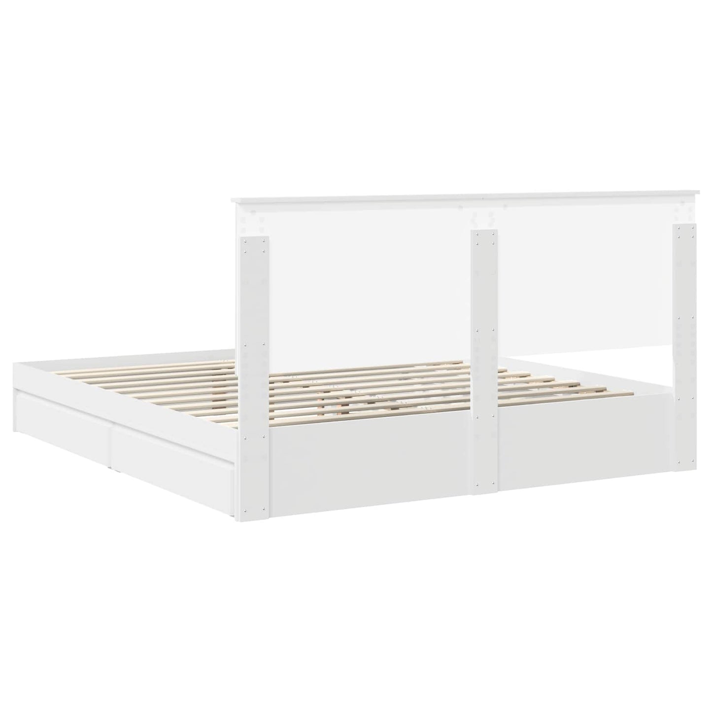 Letto con Contenitore Bianco 180 x 200 cm Legno multistrato | homemem39