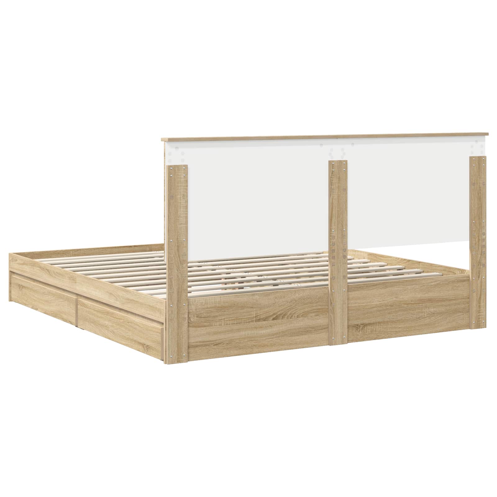 Letto con Contenitore con testiera Rovere Sonoma 180 x 200 cm | homemem39