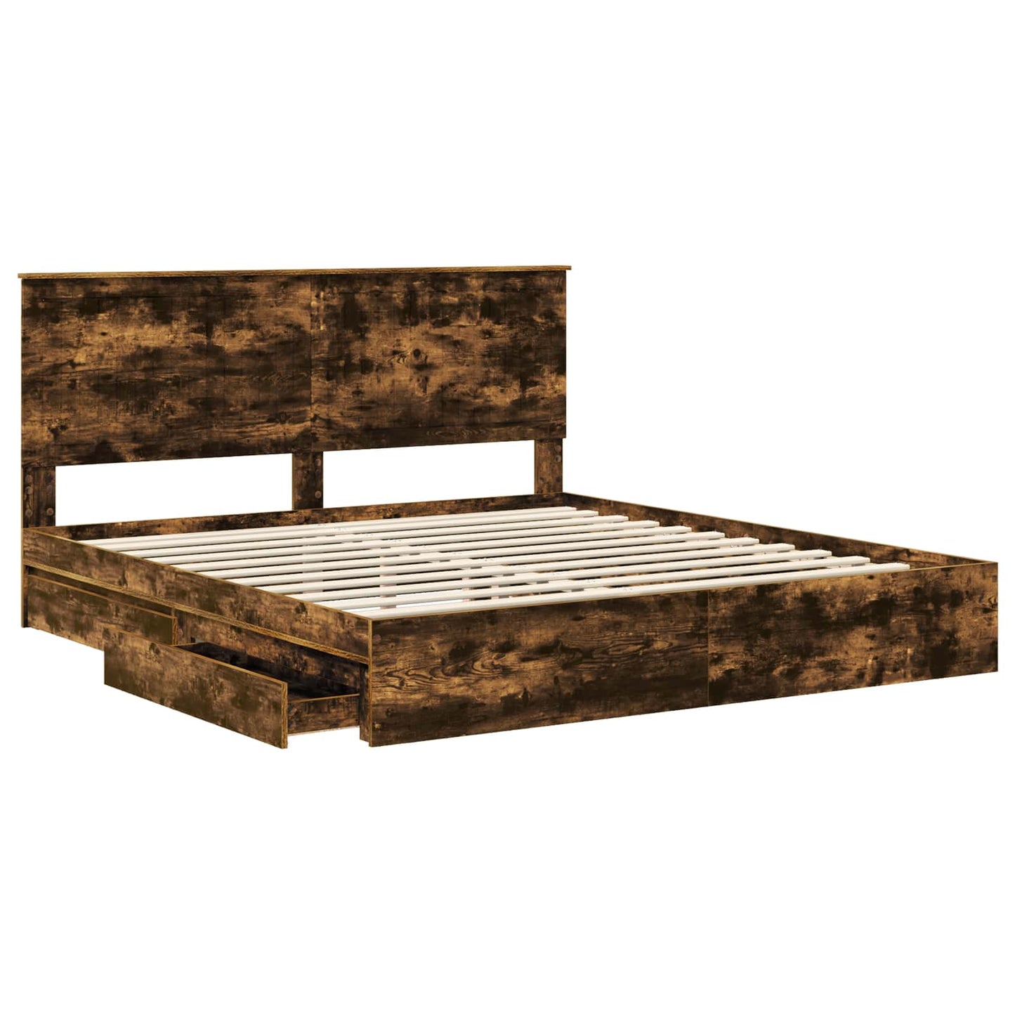 Letto con Contenitore con testiera Rovere fumé 180 x 200 cm | homemem39