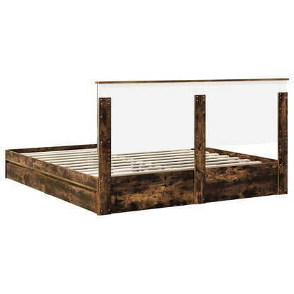 Letto con Contenitore con testiera Rovere fumé 180 x 200 cm | homemem39