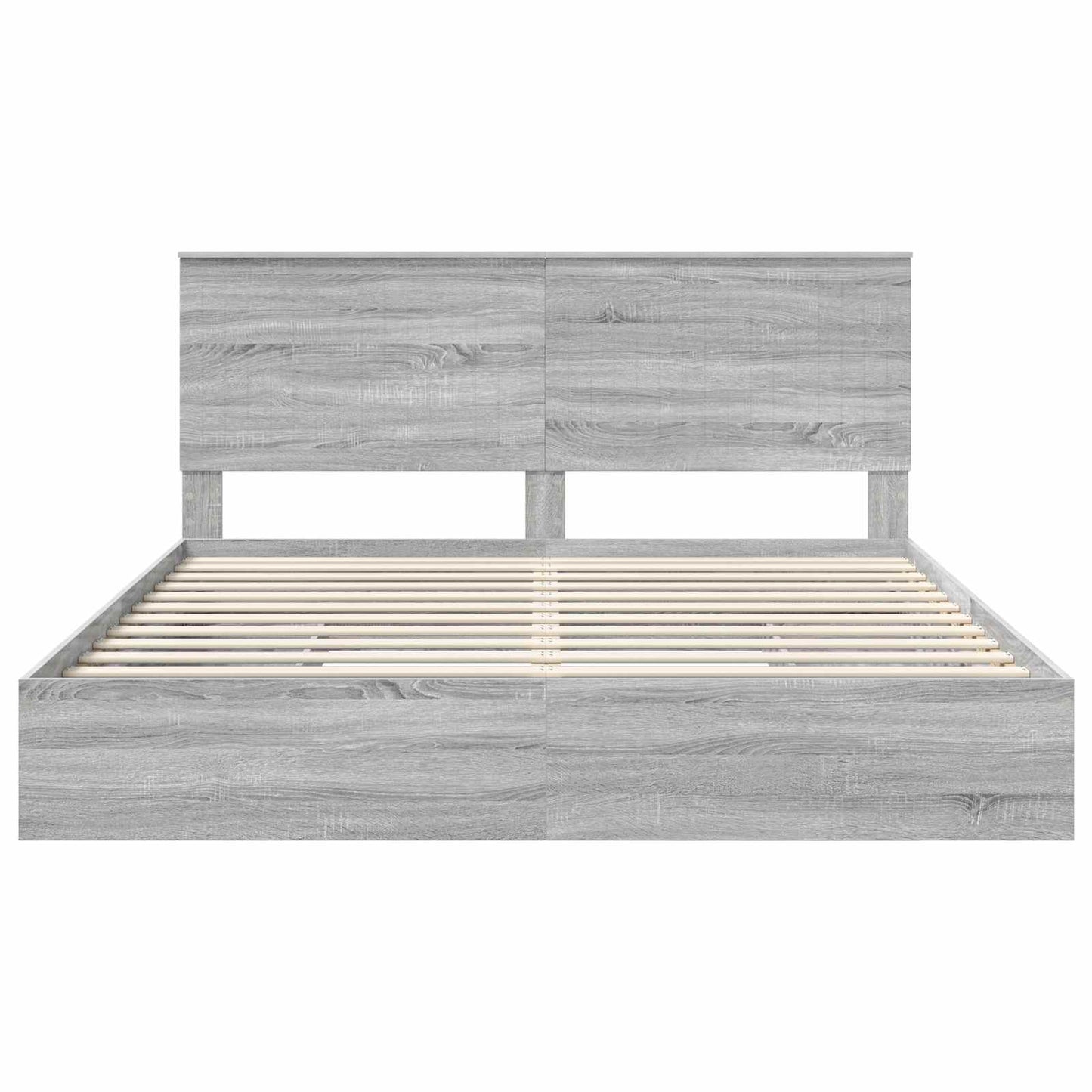 Letto con Contenitore con testiera Grigio Sonoma 180 x 200 cm | homemem39