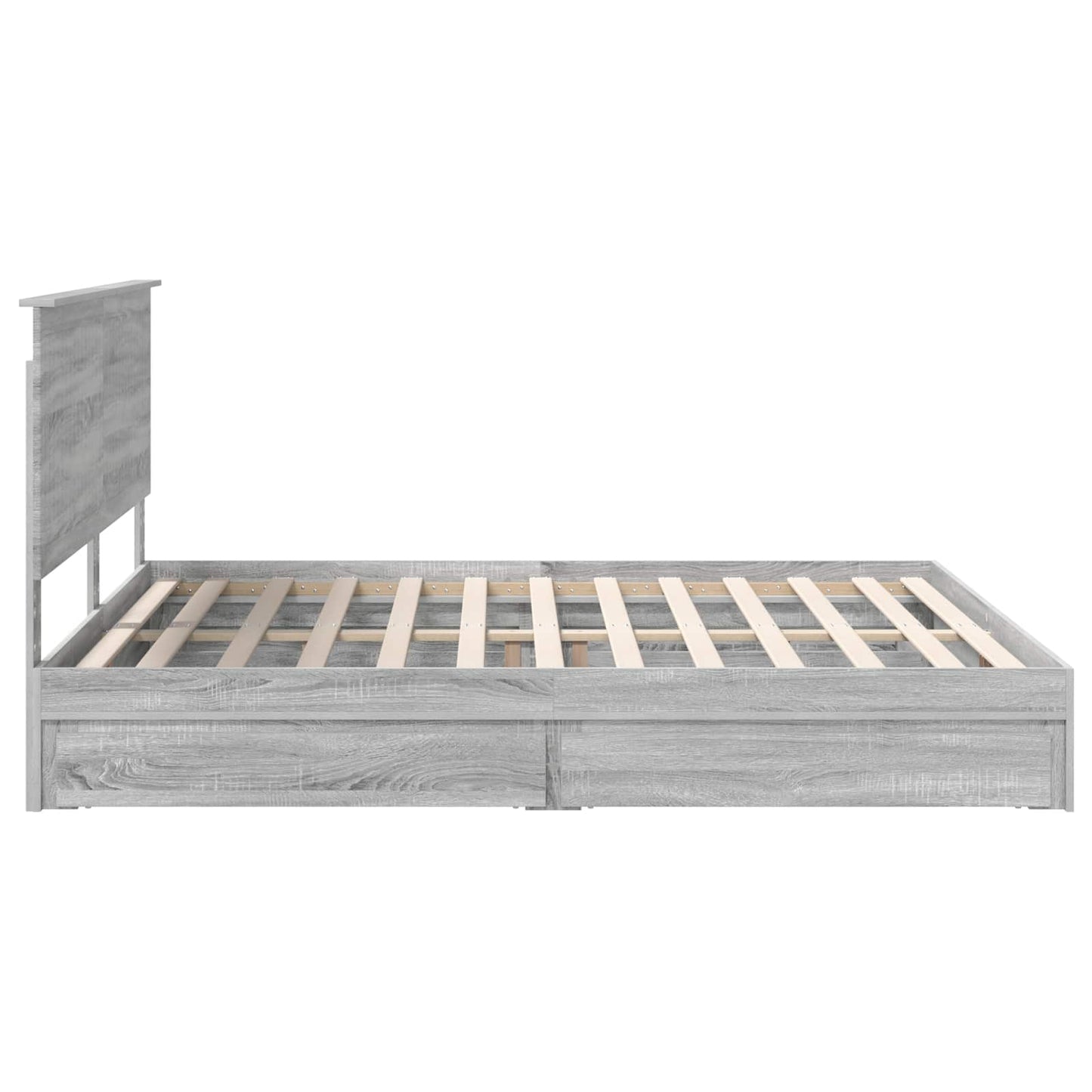 Letto con Contenitore con testiera Grigio Sonoma 180 x 200 cm | homemem39