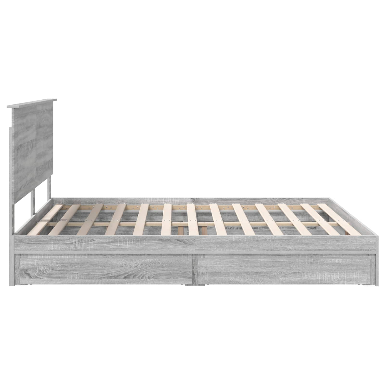 Letto con Contenitore con testiera Grigio Sonoma 180 x 200 cm | homemem39