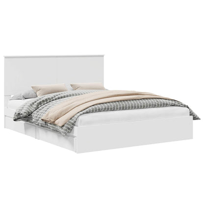 Letto con Contenitore Bianco 160 x 200 cm Legno multistrato | homemem39