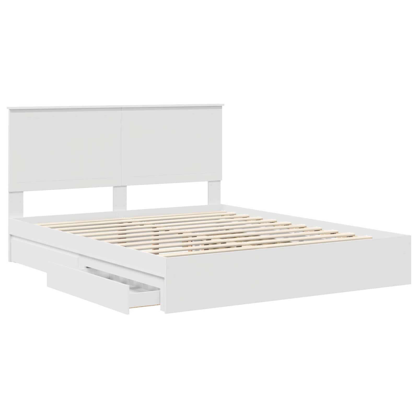 Letto con Contenitore Bianco 160 x 200 cm Legno multistrato | homemem39