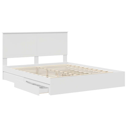 Letto con Contenitore Bianco 160 x 200 cm Legno multistrato | homemem39