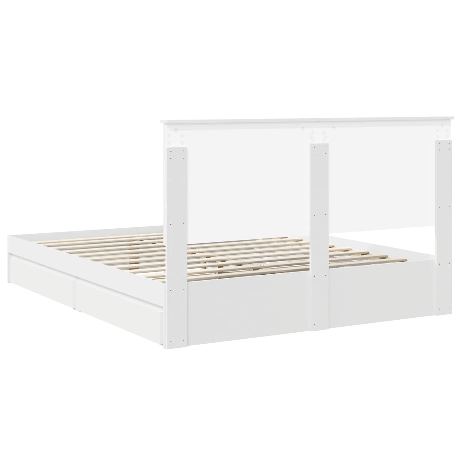 Letto con Contenitore Bianco 160 x 200 cm Legno multistrato | homemem39