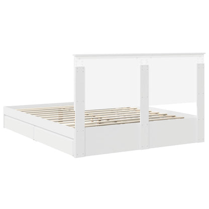 Letto con Contenitore Bianco 160 x 200 cm Legno multistrato | homemem39