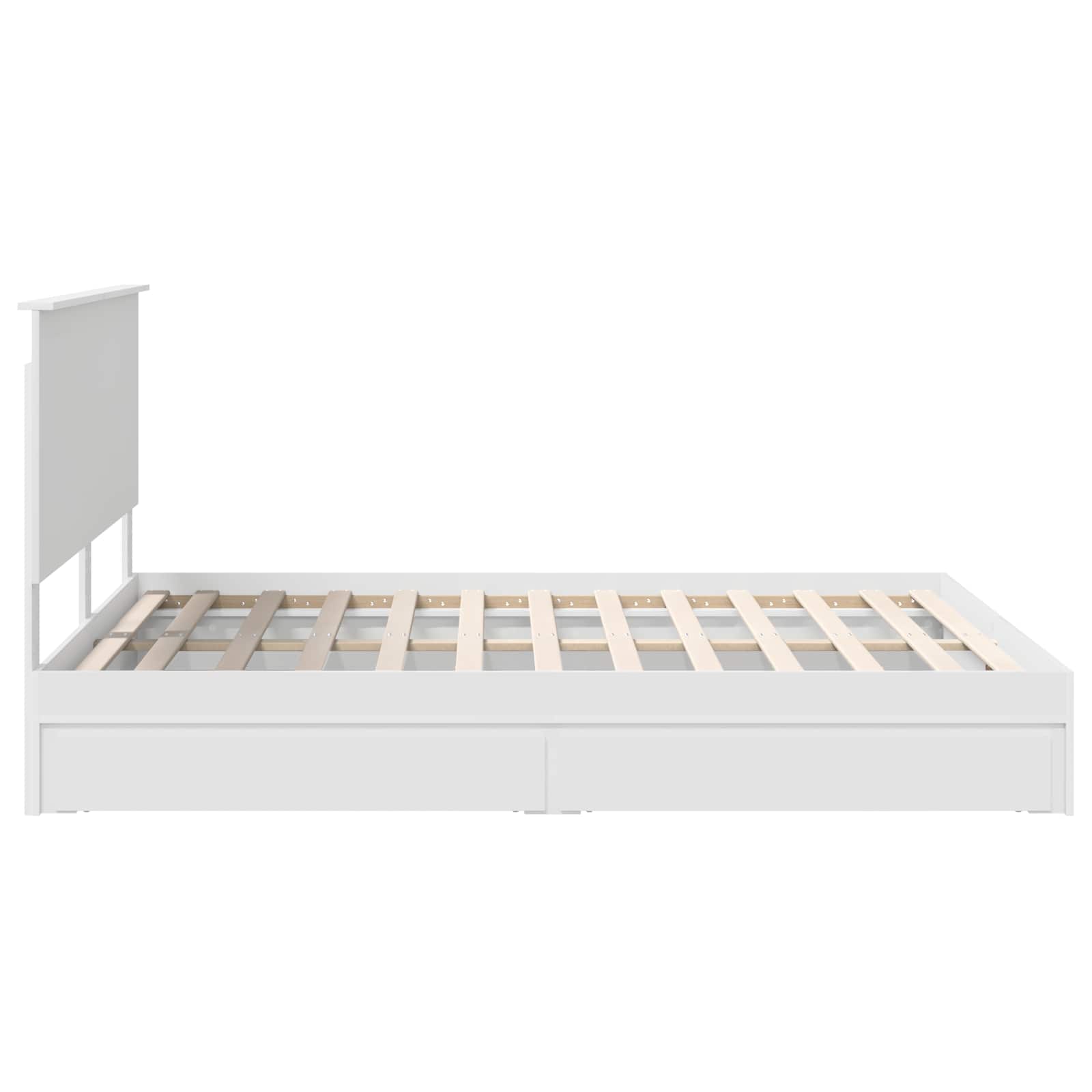 Letto con Contenitore Bianco 160 x 200 cm Legno multistrato | homemem39