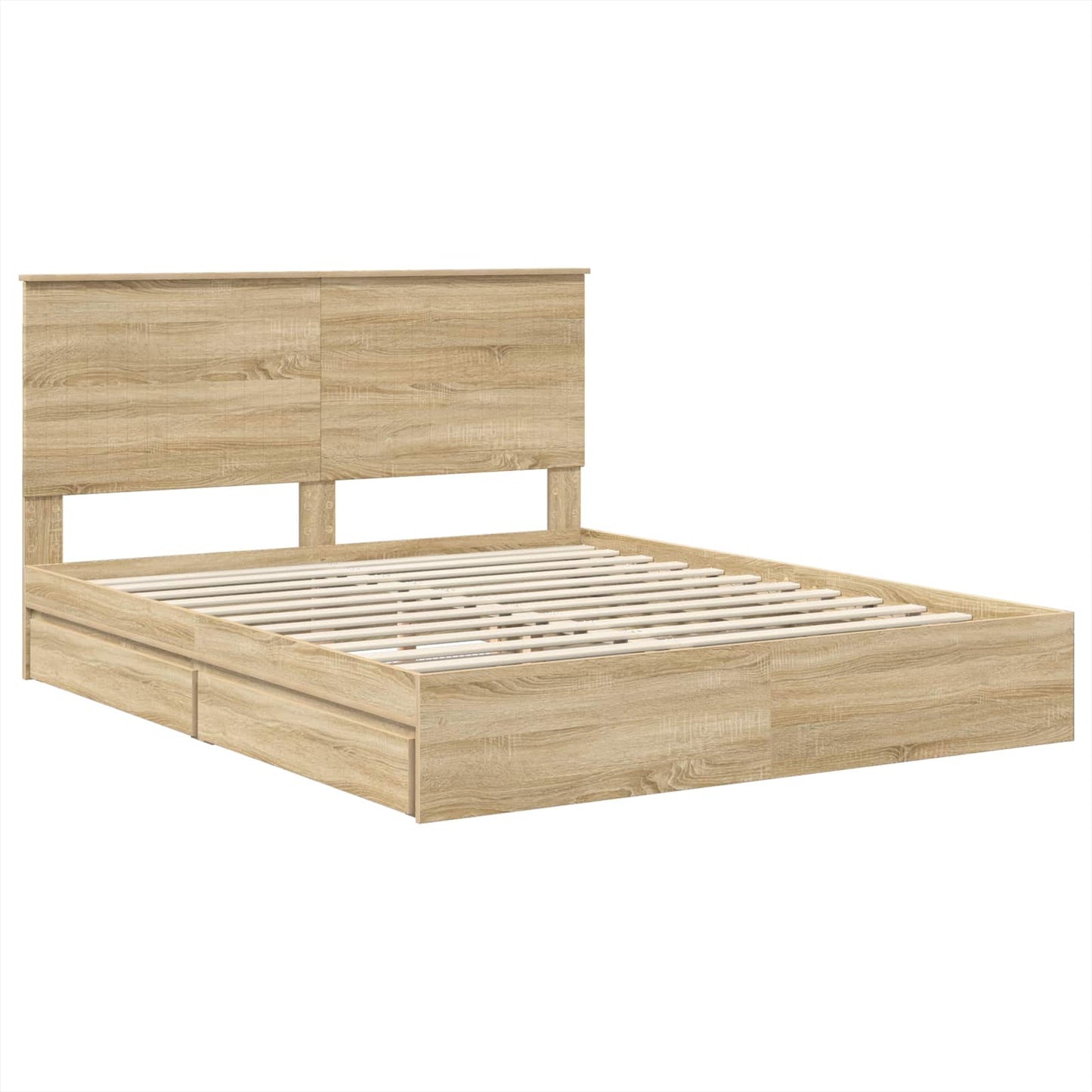 Letto con Contenitore con testiera Rovere Sonoma 160 x 200 cm | homemem39