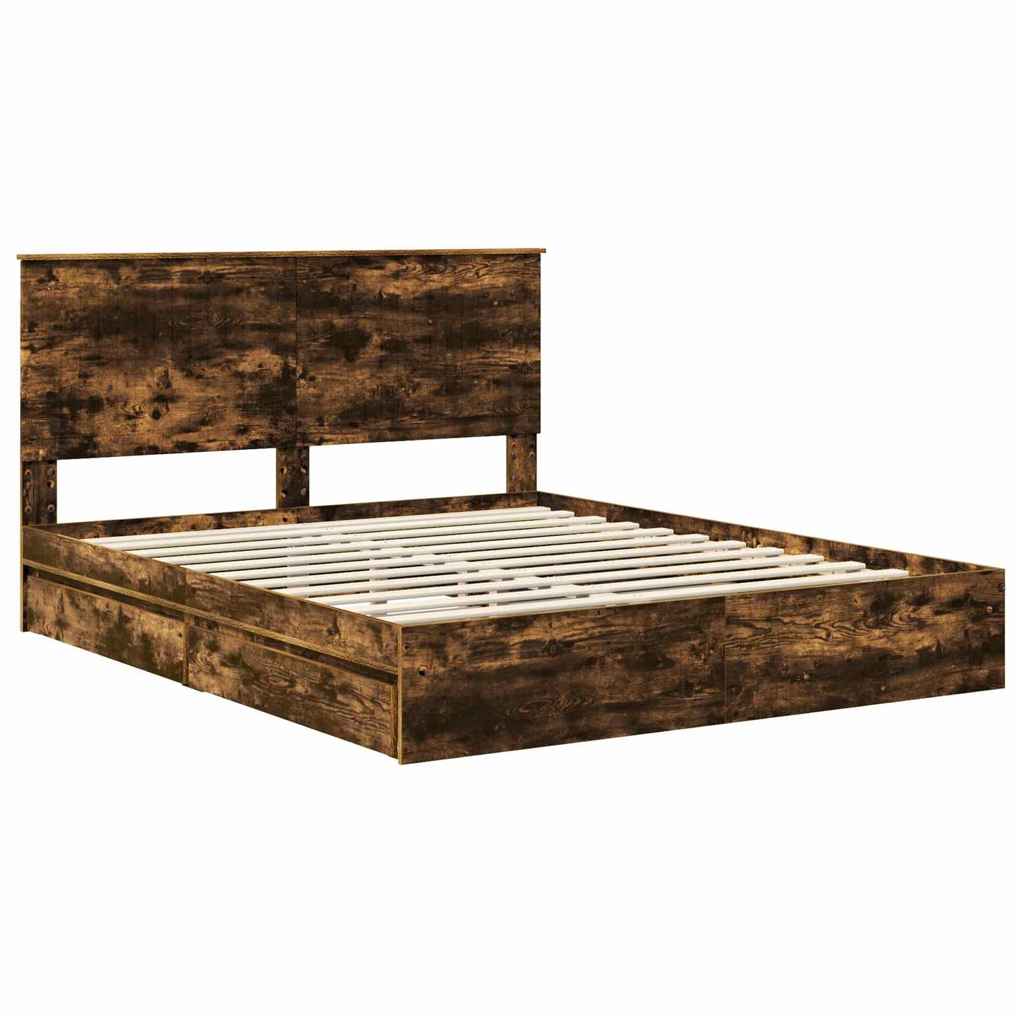 Letto con Contenitore con testiera Rovere fumé 160 x 200 cm | homemem39