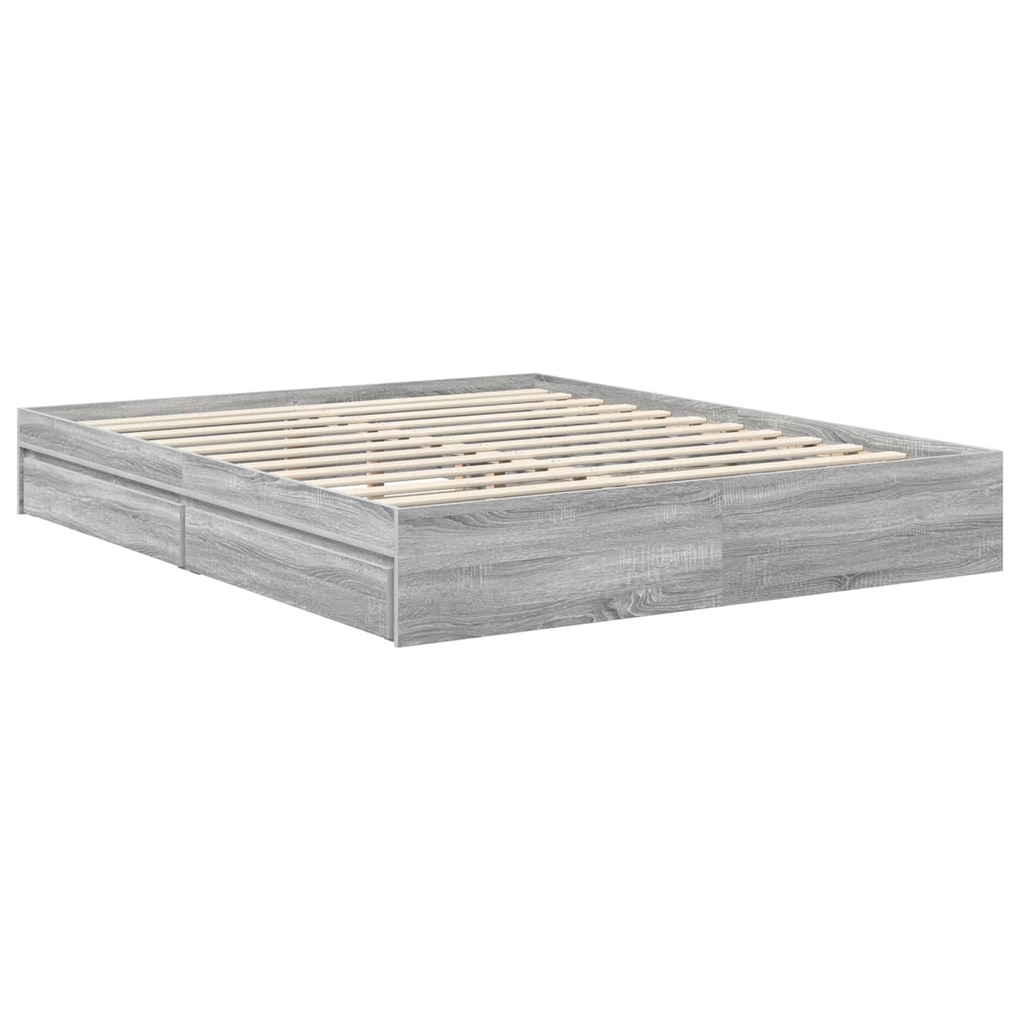 Letto con Contenitore con testiera Grigio Sonoma 160 x 200 cm | homemem39